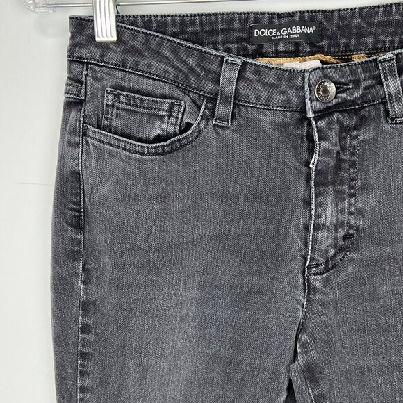 Dolce & Gabbana Womens Audrey Black Skinny Jeans Zip Ankle size IT 40 US 4 - Picture 3 of 13